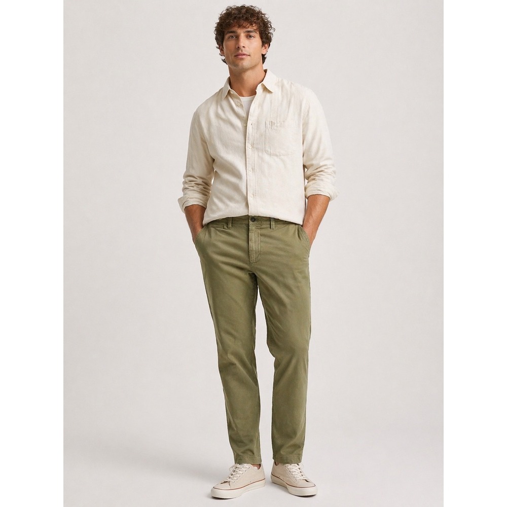 Gap Mens Straight Fit‎ Stretch Chino Pants 30x32 Olive Green NEW Preppy Classic